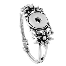 Wholesale 18mm Snap Bracelets High Quality Metal Silver Color Snap Button Bracelet Bangle Adjustable Chain Bracelets