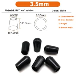 2.5/3/3.5/4/5/6/7/8/10mm PVC Round End Cap Cover Screw Thread Hook Cover Soft Plastic Caps Coat Hanger Anti Protective Sleeve
