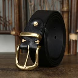 3.8CM Pure Cowhide Genuine Leather for Men High Quality Jeans Brass Buckle Belts Cowboy Waistband Male Fashion Designer Luxury