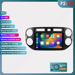 Hizpo 2 Din Android Auto Radio For VW Volkswagen Tiguan 1 NF 2006-2016 Carplay Car Multimedia GPS 2din Autoradio Head Unit Navi