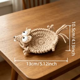 Handmade Crochet Squirrel Coasters – Cute Heat-Resistant Table Mats for Coffee Cups, Dining Tables, Party Decor & Fun Gifts