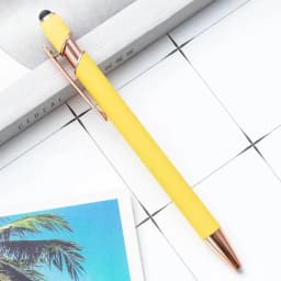 100 Pieces Free LOGO Engraving Ballpoint Pens for Touch Screens Metal Aluminum Handle Push Pen Writing School&Office Supply