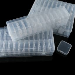 Bead Portable Organizer Box 12/24/30Pcs Small Clear Plastic Storage Containers with Hinged Lid for Storage Small Crafts Jewelry