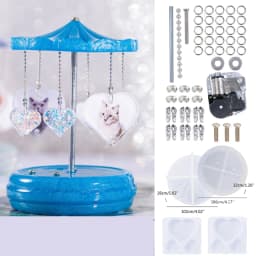 DIY Resin Mold 3D Carousel Horse Rotating Music Box Silicone Resin Epoxy Casting Mould Jewelry Box for DIY Craft Home Ornament