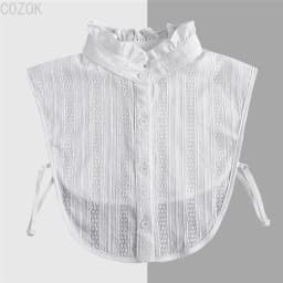 Female Lace Detachable Collar Vintage Solid Fake Collar Lapel Blouse Top Adjustable Women Clothes Ladies False Collar