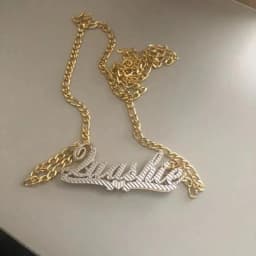 DOREMI Stainless Custom Nameplate Necklace 3D Pendant Necklace Personalized Custom Name Jewelry for Women/Men