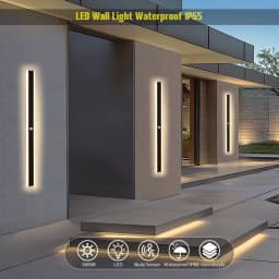 Outdoor Wall Light With Motion Sensor 90v 240v IP65 Waterproof Porch Lamp LED Long Garden Lamp for Villa Garage Lighting Fixture