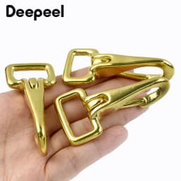 1-5Pcs Solid Brass Hook Buckle Carabiner Trigger Clip Snap Clasp Bag Strap Dog Collar Key Chain Buckles DIY Hardware Accessories
