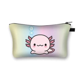 Cute Animal Sea Otters Axolotl / Ferret Pattern Cosmetic Bag Women Makeup Bags Zipper Cosmetic Cases Girl's Lipstick Holder Gift