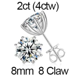 Round Moissanite Diamond Ear Studs Earring Pass Diamond Test Moissanite Stud Earrings For Women Man Sterling Silver Jewelry Gift