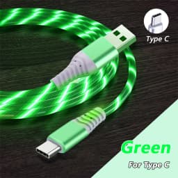 6A Glowing Cable Micro USB Type C Cable Fast Charging For Huawei iPhone 15 Pro Xiaomi USB C Data Cord Atmosphere lights Cable