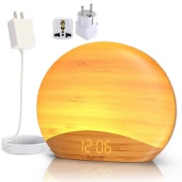 Awakening Wake Up Sunrise Alarm Clock Table Clock Dimmable with 3 Ring 8 Nightlight 26 Sound Sleep Timer Night Light