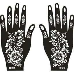 Pattern Tattoo Stencils for Women Hollow Henna Flower Tattoo Stencils for Hand Fingers Reusable Tattoo Templates Tattoo Tools