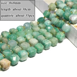 Wholesale Natural Amazonite Various Shape Stone Beads Round Faceted Rondelle Square Irregular for Jewelry Making Diy Bracelet