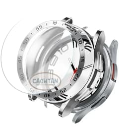 Tempered Glass+Bezel+Case For Samsung Galaxy Watch 6 Classic 43mm 47mm Cover TPU Bumper All-Around Protector Clear Screen Bezels