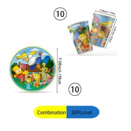 The Simpsons Happy Birthday Party Decoration Tableware Set Cartoon Plates Cups Napkins Practical Durable Bestselling Supplies