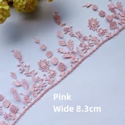 Lace Tassel Trims for DIY, Handmade Necklace Pendant, Pink, White Flowers, Leaves, Home Sofa Curtain Skirt, RS3031