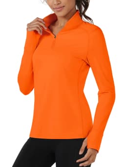 TACVASEN Fleece 1/4 Zip-Up Pullover Womens Warm Long Sleeve Outdoor Sports Tops Breathable Athletic Running Jogging Sweatshirts