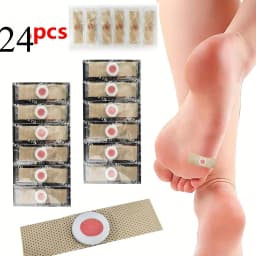 24 Pcs Foot Care Corn Pads Softening Plasters for Hard Skin Callus Removal Adhesive Stickers for Heel Toe Daily Use
