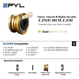 PYL Titanium Alloy Double Bearing Line Roller - Saltwater Resistant Spinning Reel Line Guide for Shimano/Daiwa Exist Upgrade