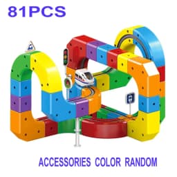 Children DIY Building Blocks Educational Toy Magnetic Rail Car Cube Toys Magical Track Train Construction Kids Christmas Gifts