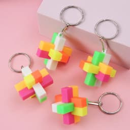 10Pcs Geometrical Puzzle Ball Keychain Educational Toys for Kids Birthday Party Favors Guest Gifts Giveaway Goodie Fillers