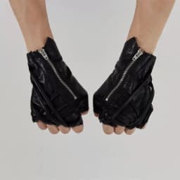 Strap Design Techwear Style Zipper Tactical Leather Gloves Men Women Vintage Hip Hop Punk Fingerless Gloves
