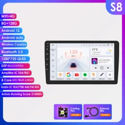 OSSURET CarPlay Android Auto Car Radio For Audi A4 B8 2000-2009 Car Multimedia Player Navi GPS 2din 4G intelligent autoradio RDS