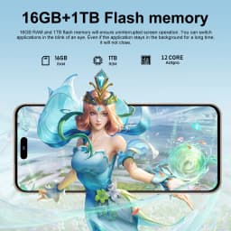 New i17 Pro Max smartphone, Android  15system,  camera button with side fingerprint unlock. Supports dual SIM, WiFi, GPS & Googl