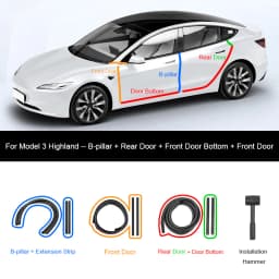 For Tesla Model Y Juniper Door Seal Strip Soundproof Rubber Weatherstrip for Model 3 Highland B-Pillar Sealing Noise Reduction