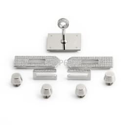 1/2/5Sets Silver Diamond Steel Lock Puller Slider For Birkin 30 Handbags Bags Hook Clasps Eyelet Plate Rivet Studs Accessories