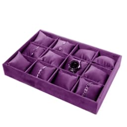 12 Grid Bracelet Watch Premium Pillow Plate 35*24cm Velvet Earnail Pendant Jewelry Display Tray