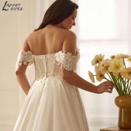 Romantic Chiffon Bride Dress Off Shoulder Appliques Wedding Gowns 2025 Sweetheart Backless Plus Size vestido de novia Customized