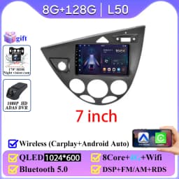 Android Auto For Ford Fiesta 1995-2001 Focus MK1 1998-2004 Car Radio No 2din Display 5G Wifi GPS Navigation Screen Autoradio DSP