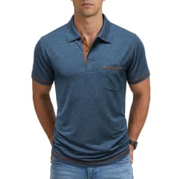 Mens Summer Solid Color Polo Shirt Classic Lapel Short Sleeve with Buttons Lightweight Breathable Casual Streetwear Tops