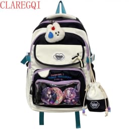 Contrast color desihngirls backpack Good lookingandlargecapacityschool backpack for girls Pain bag tote bagforwomenAgiftforagirl