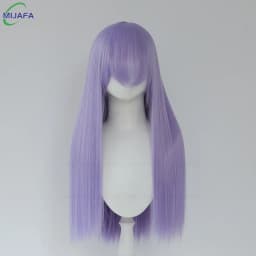 Very High Quality 400g 48 Colors 24Inch 60cm Long Straight Cosplay Wig With Bangs Heat Resistant Hair Anime Wigs + Wig Cap