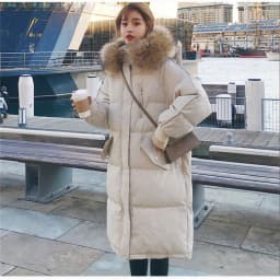 New Winter Coat Women's Jacket Fur Neckline Long Basic Coats Thick Jackets Cotton Padded Outerwear Parkas Female Clothes