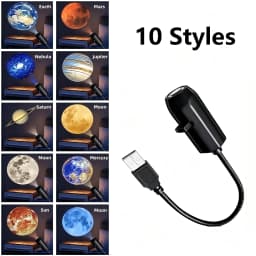 Planet Moon Projector Light Romantic USB LED Night Light Bedroom Atmosphere Projection Decorative Lamps for Ceiling Window Wall