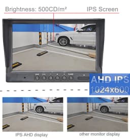 DIYKIT 9inch AHD CVBS IPS LCD HD Monitor Rear View Car Monitor Support 1080P AHD CVBS Car Camera Video Input