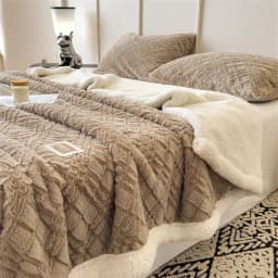 Double Layer Sherpa Fleece Blanket Autumn Winter Thick Warm Plush Blankets for Bed Cozy Fluffy Soft Faux Rabbit Fur Sofa Blanket