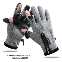 Winter Fishing Gloves 2 Finger Flip Waterproof Windproof Cycling Angling Gloves Warm Protection Fish Angling Gloves