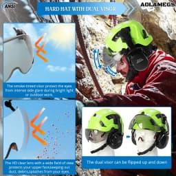 CE Construction Safety Helmet with Double Goggles Reflective Stickers Earmuffs ANSI Hard Hat Industrial Working Cap for Engineer