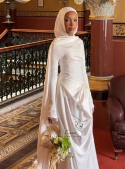 KUXA Customized Simple Muslim Wedding Dresses Saudi Kuwait Full Sleeves Floor-Length A-Line Bridal Gowns Vestidos De Novia 2026