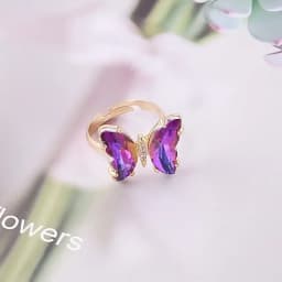 Butterfly Mood Ring Gradient Color Adjustable Temperature Ring Jewelry For Kids Birthday Gold Butterfly Rings Wholesale 2023
