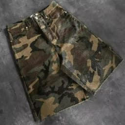 Y2K Retro Streetwear Python Camo Snake PatternJeans Glossy Coating Snake Denim Pants New Hip Hop Unisex Baggy Straight Leg Pants
