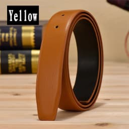 Genuine Leather Belt for Men Smooth Bule Waist Belt Boys Youth Adult 3.3cm Wide No Head Pattern Belt Faion Accory