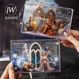 JIANWU Vintage Witch Character Landscape Material Collage Scrapbooking PET Sticker Creative DIY Journal Stationery
