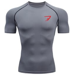 New Men's Short Sleeved T-shirt Compressed Quick Drying Breathable Training Tees Fitness Jujitsu Rashguard Top Gym Sport Shirts