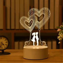 3D Acrylic LED Night Lamp USB Plug-Bedside Accent for Birthday Celebrations & Family Home Decor